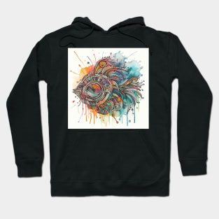 Psychedelic looking abstract illustration of  fish Hoodie